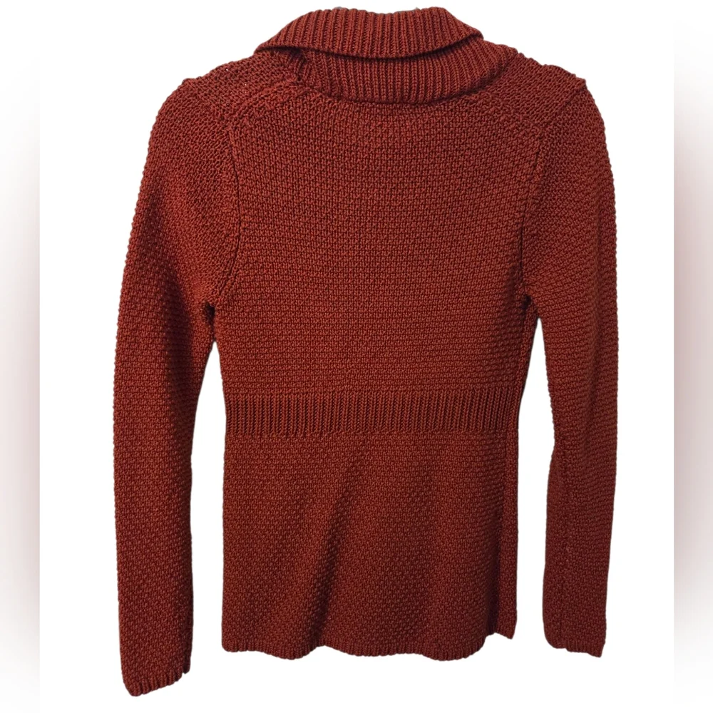 Boden Cotton chunky button front cardigan size 2 Burnt Orange